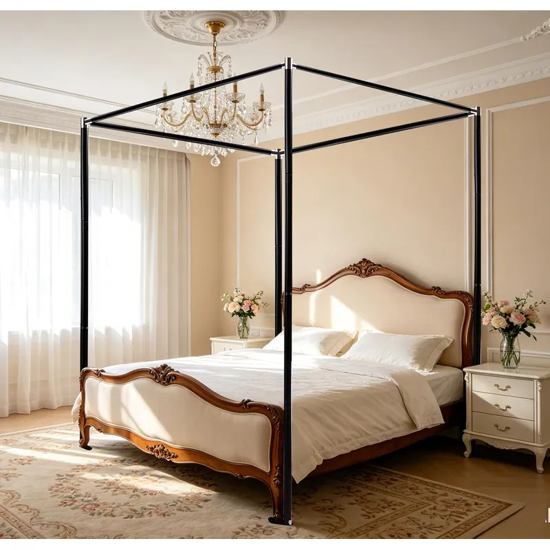 Canopy Bed Frame Metal Queen - Estrutura de cama com dossel em