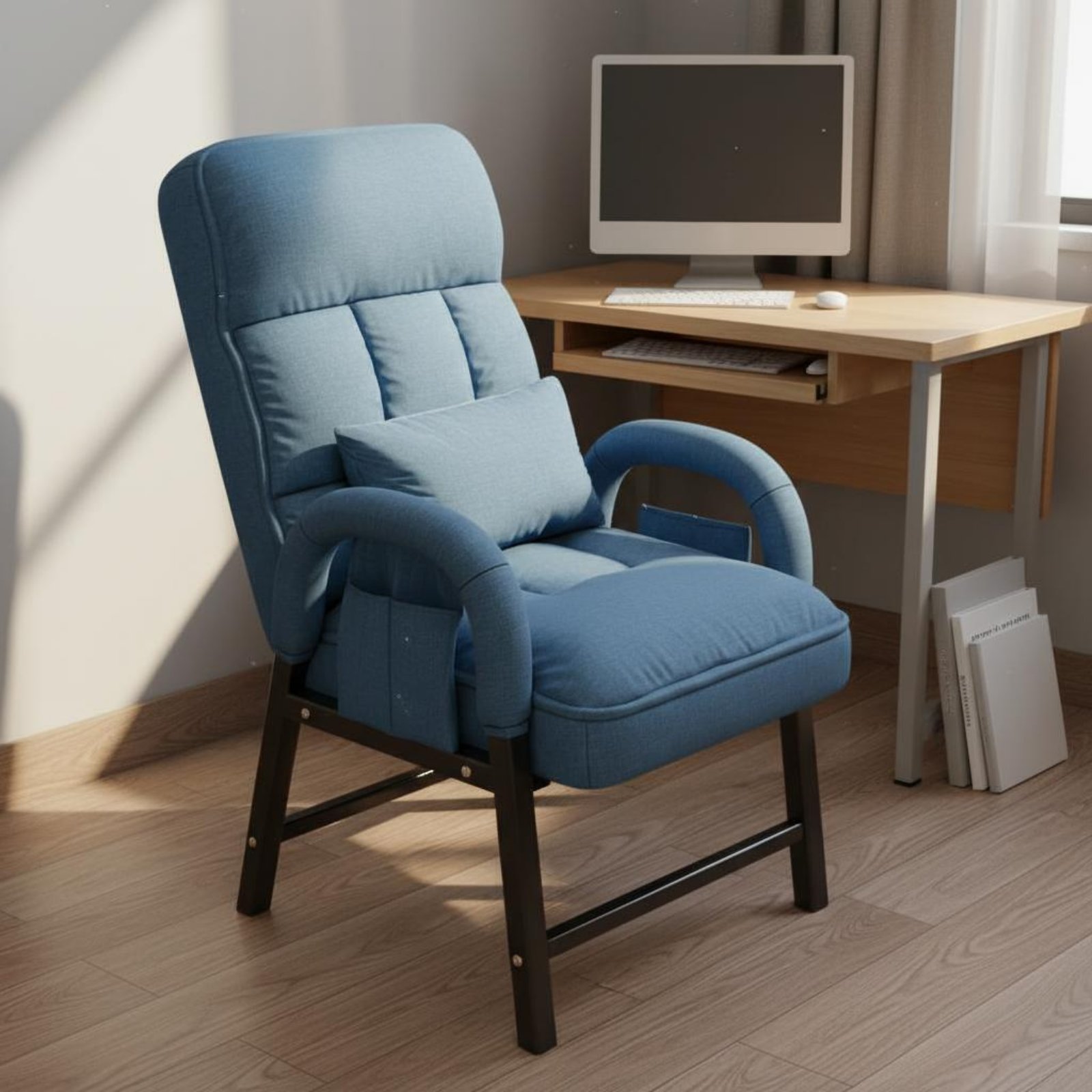 Sofas - Poltrona Reclinável Têxtil com Encosto Ajustável
