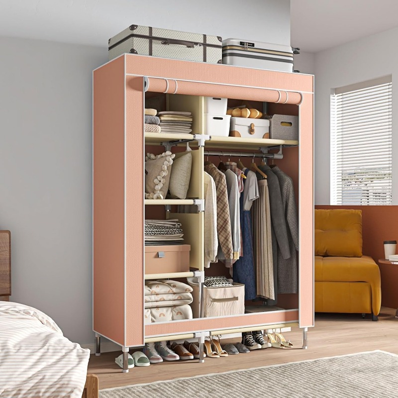 Wardrobe Closet Portable Fabric Cover - Guarda-roupa portátil, organização suspensa de armário