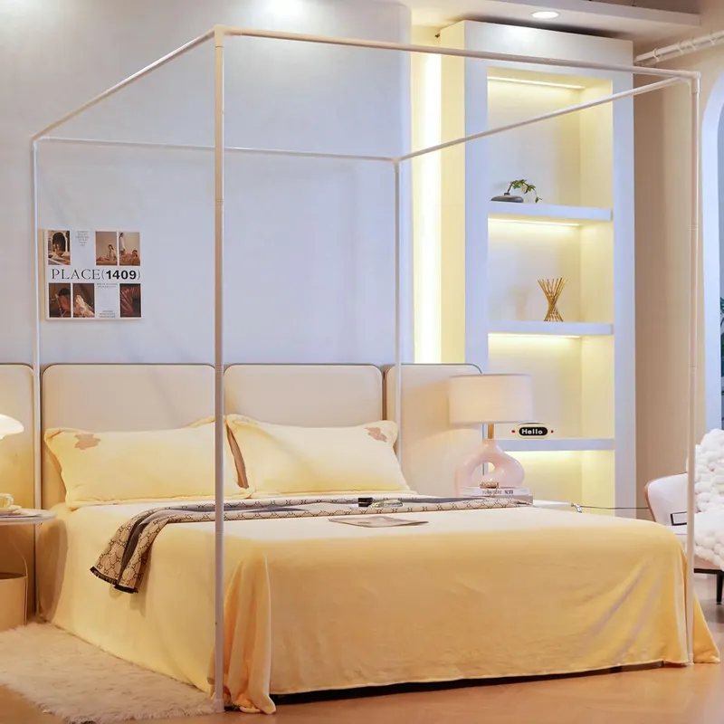 Canopy Bed Frame Metal Queen - Poste de Estrutura de Cama com