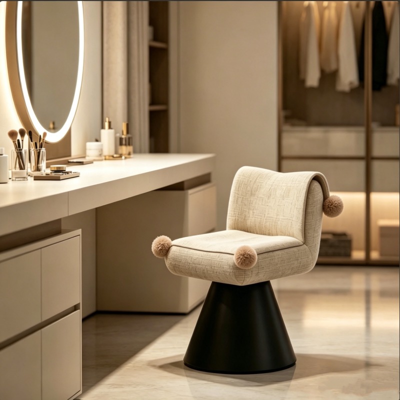 Bedroom Furniture - Cadeira de Maquiagem Moderna Giratória com
