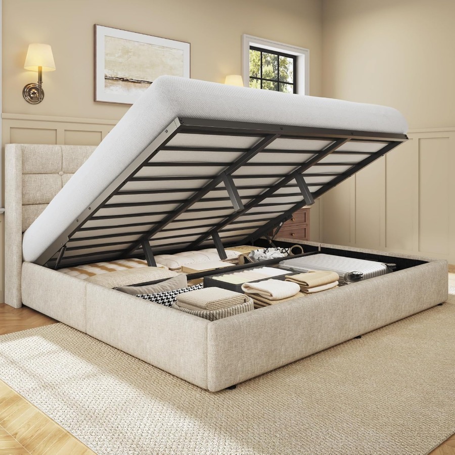 Gas Lift Storage Bed Hydraulic - Estrutura de cama com espaço de