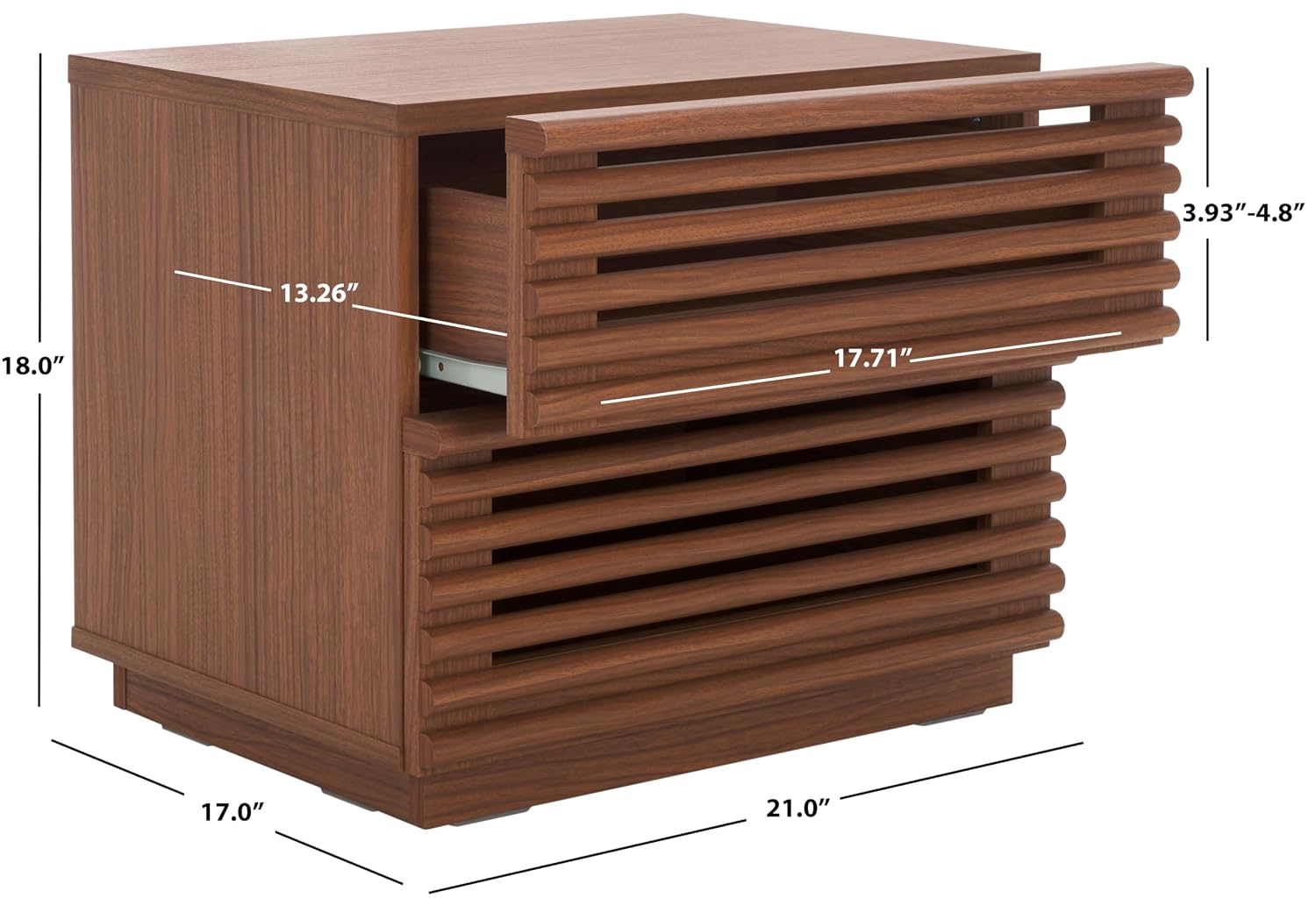 Mesa de cabeceira Averi, em ma - Solid Wood Nightstand 2 Drawers avaliação e preço