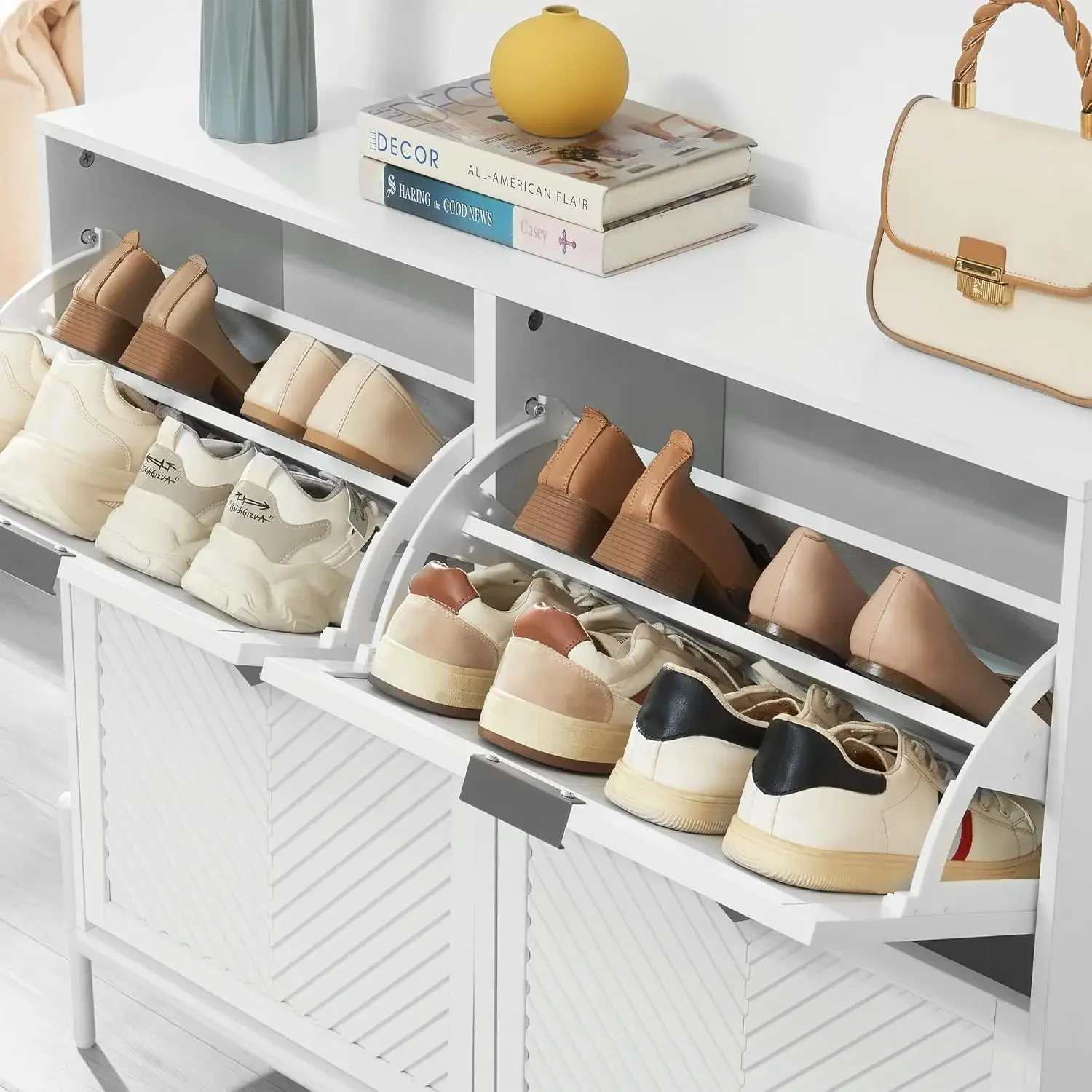 Armário de Sapatos com 4 Gavet - Shoe Rack Cabinet Narrow Entryway avaliação e preço