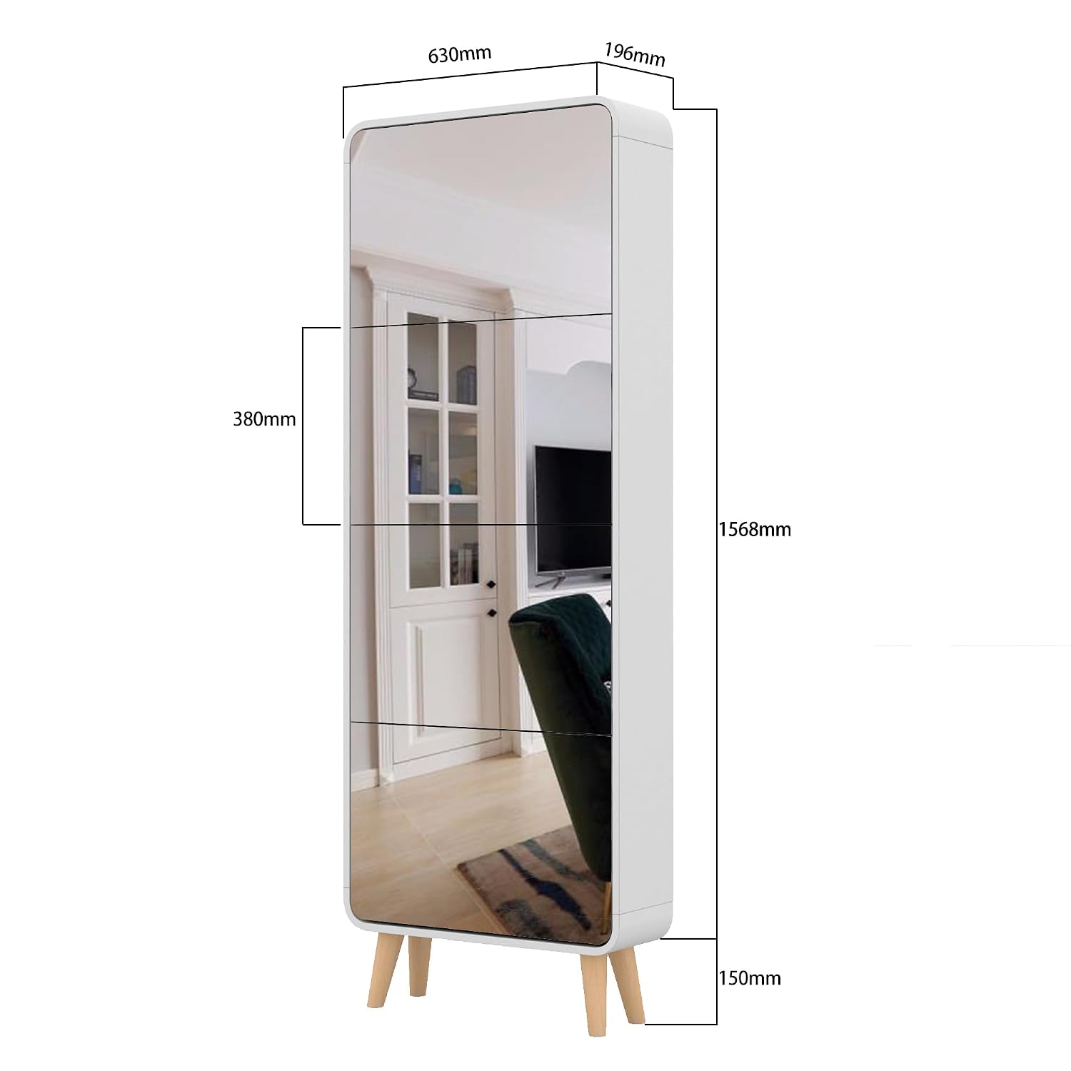 Armário de Sapatos com Espelho - Shoe Rack Cabinet Narrow Entryway avaliação e preço