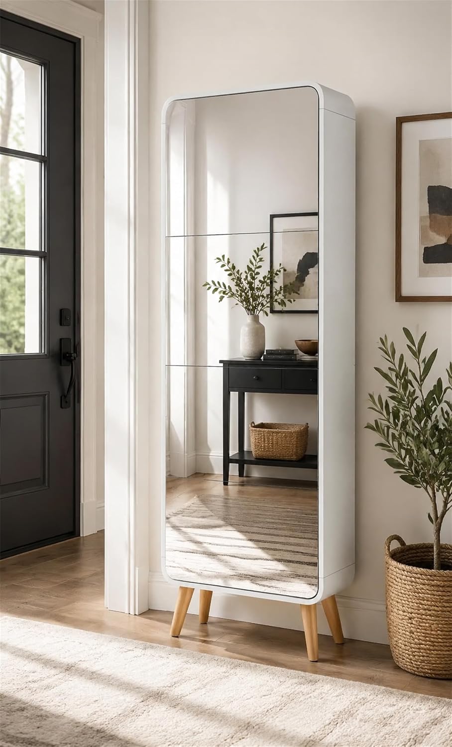 Armário de Sapatos com Espelho - Shoe Rack Cabinet Narrow Entryway avaliação e preço