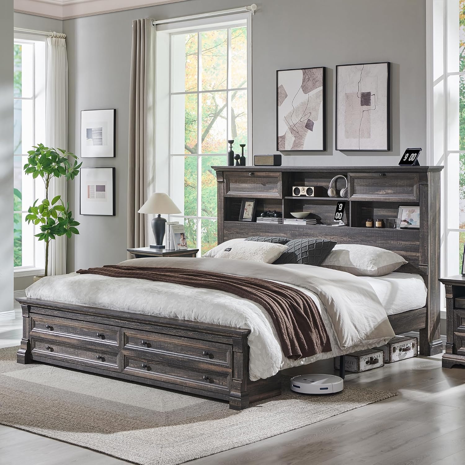 Estrutura de Cama King Size co - King Size Bed Frame With Storage Drawers avaliação e preço