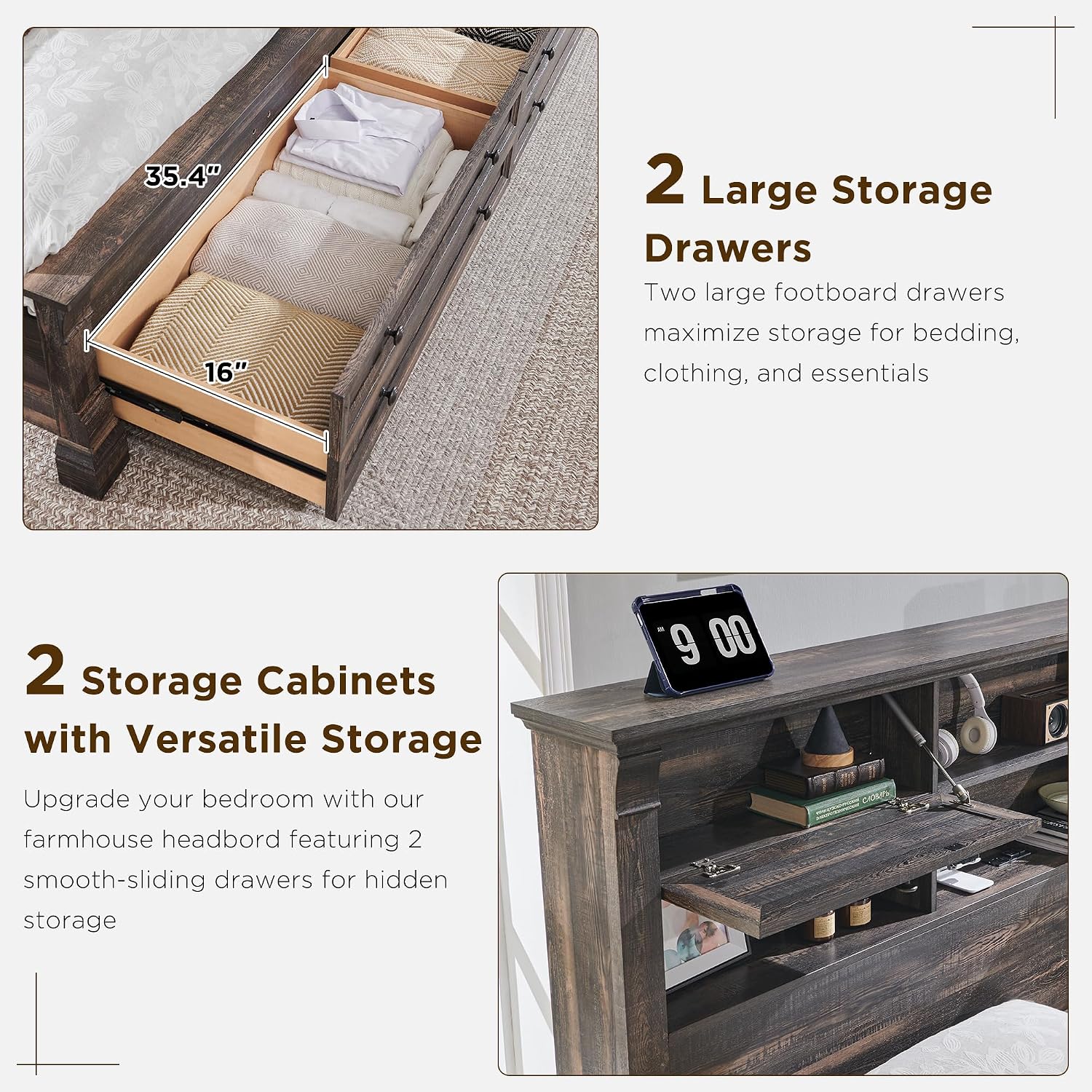 Estrutura de Cama King Size co - King Size Bed Frame With Storage Drawers avaliação e preço