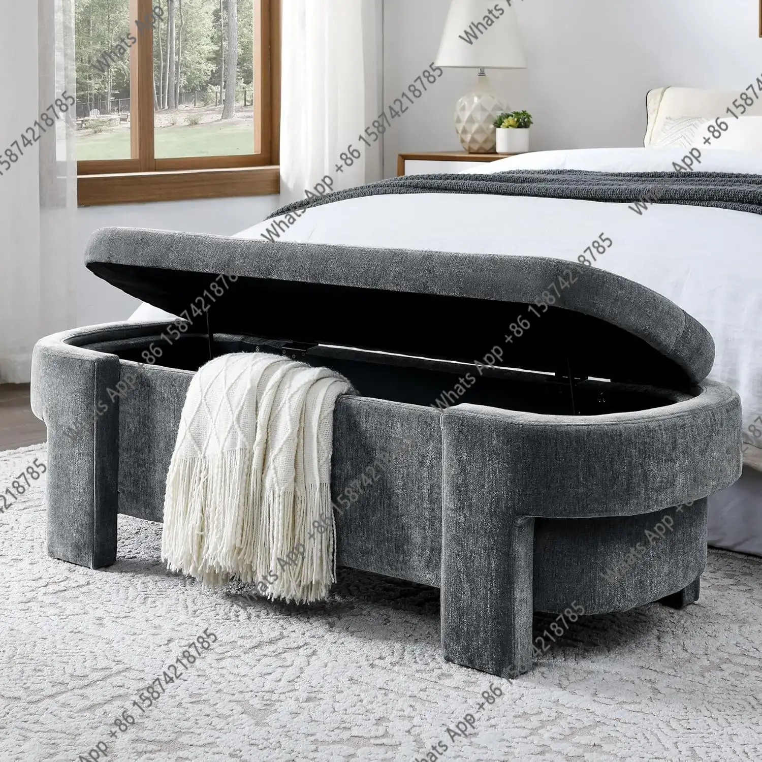 Banco de Armazenamento Oval Gr - Bedroom Furniture avaliação e preço