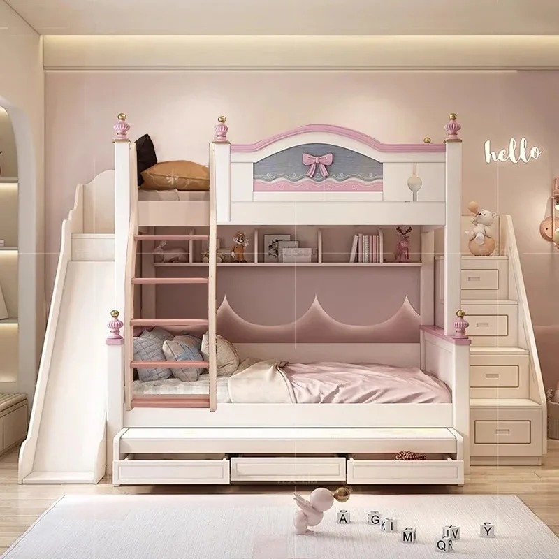 Beliche de madeira maciça pers - Bunk Bed With Stairs And Slide avaliação e preço