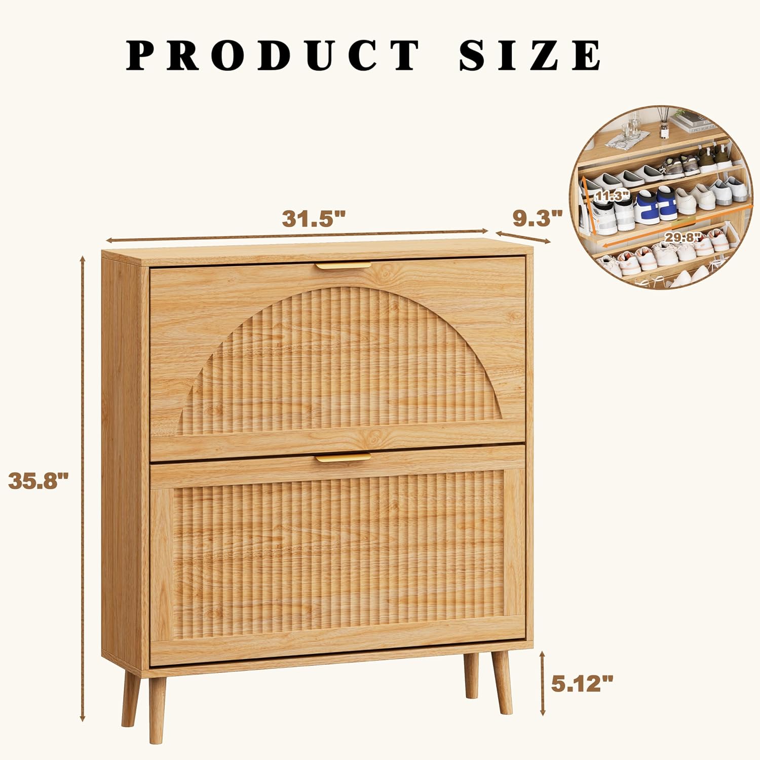 Armário de sapatos de madeira  - Shoe Rack Cabinet Narrow Entryway avaliação e preço