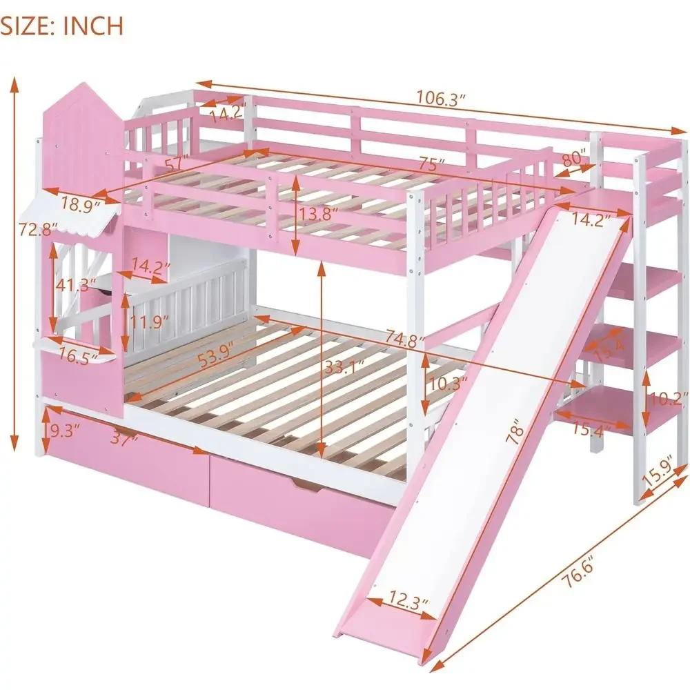 Cama Beliche Infantil com Esca - Bunk Bed With Stairs And Slide avaliação e preço