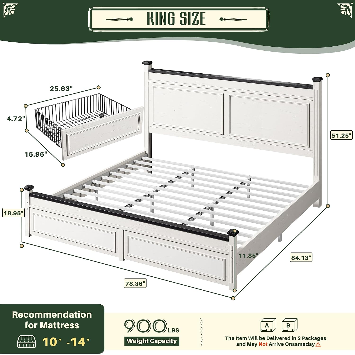 Estrutura de Cama King Size co - King Size Bed Frame With Storage Drawers avaliação e preço
