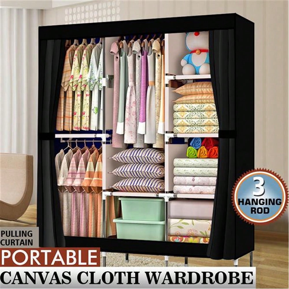 Guarda-roupa portátil de 71 po - Wardrobe Closet Portable Fabric Cover avaliação e preço