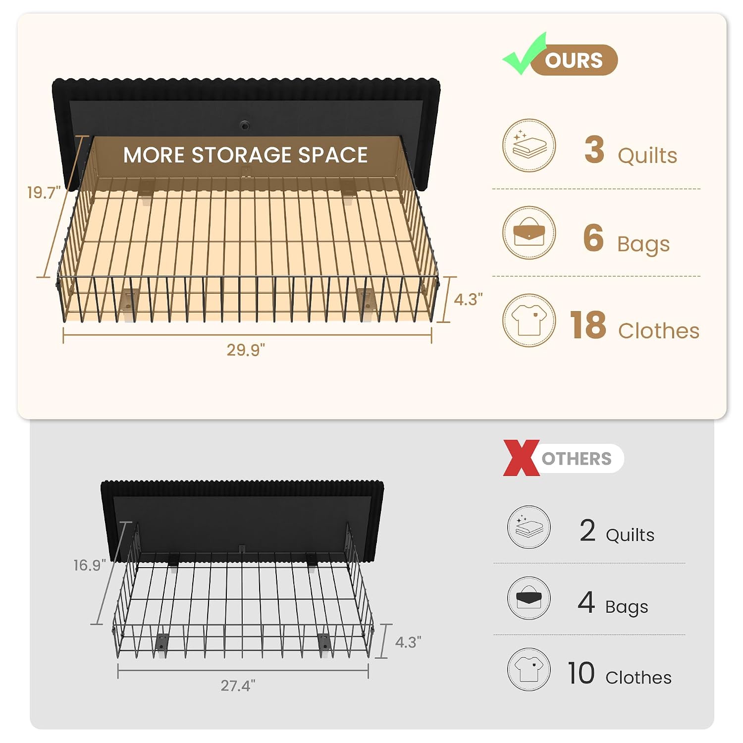 Estrutura de Cama King Size co - King Size Bed Frame With Storage Drawers avaliação e preço