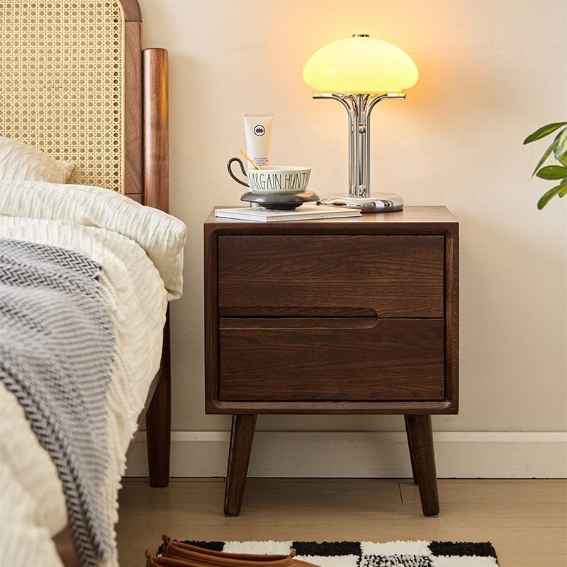 Mesas de cabeceira de madeira  - Solid Wood Nightstand 2 Drawers avaliação e preço