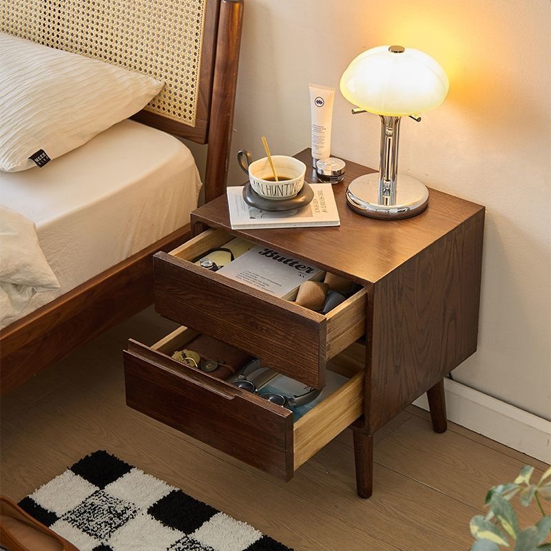 Mesas de cabeceira de madeira  - Solid Wood Nightstand 2 Drawers avaliação e preço
