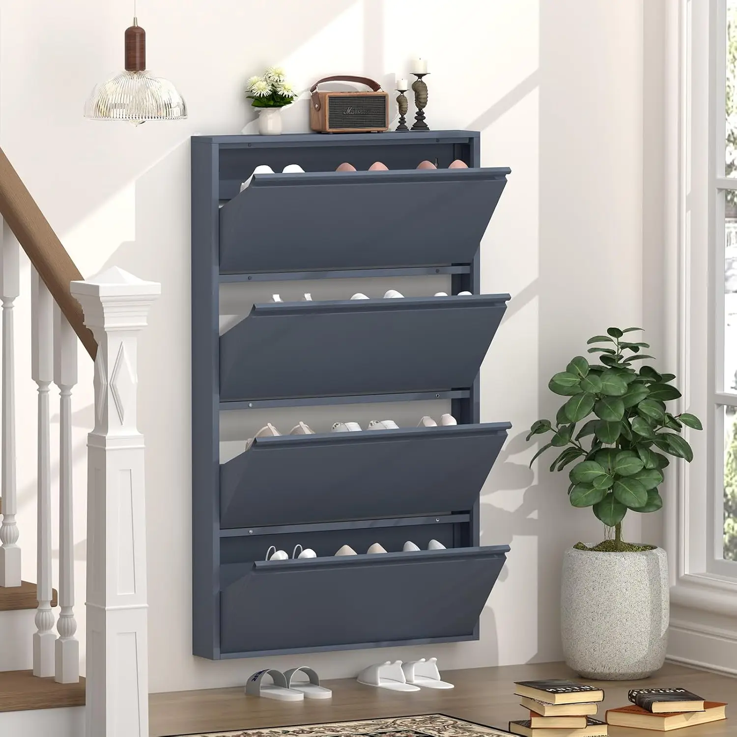 Armário para Sapatos com 4 Gav - Shoe Rack Cabinet Narrow Entryway avaliação e preço