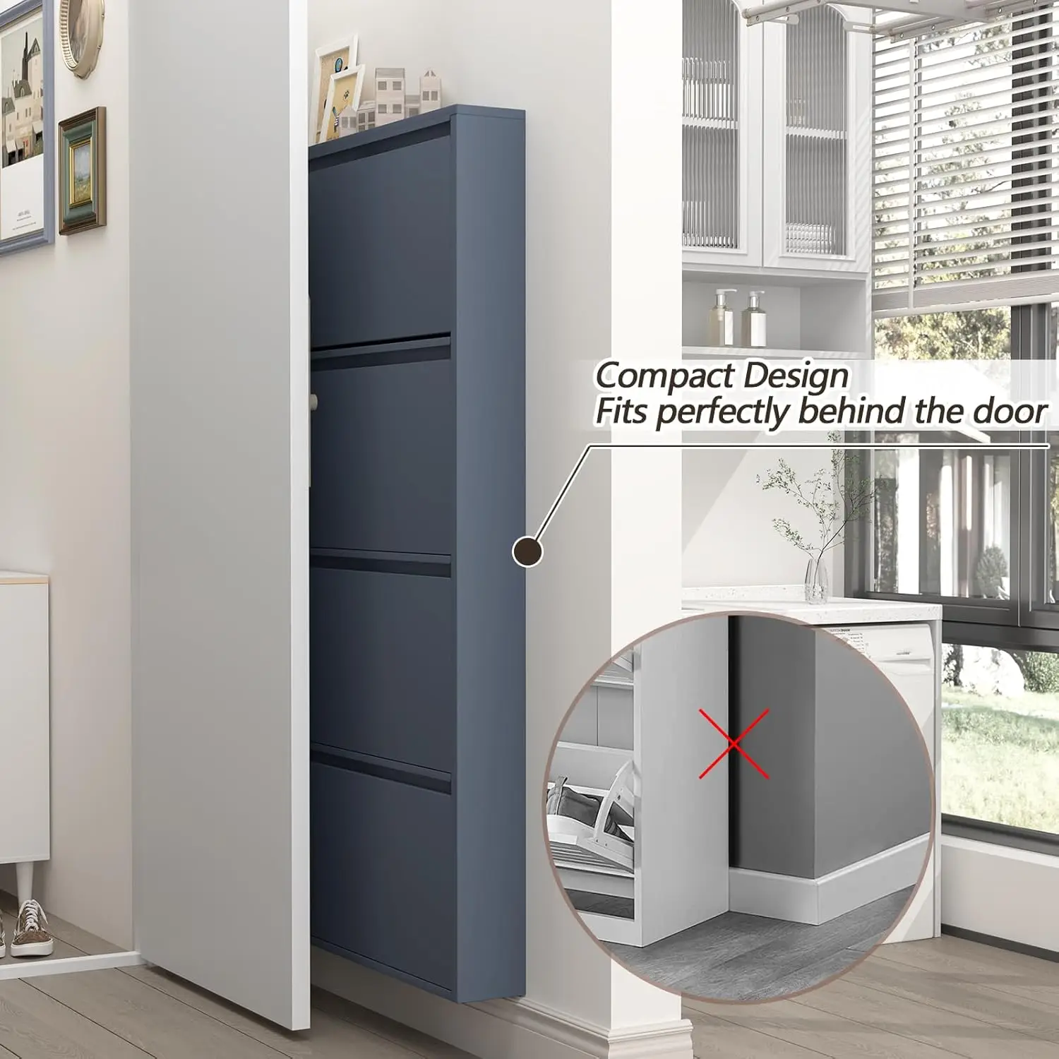 Armário para Sapatos com 4 Gav - Shoe Rack Cabinet Narrow Entryway avaliação e preço