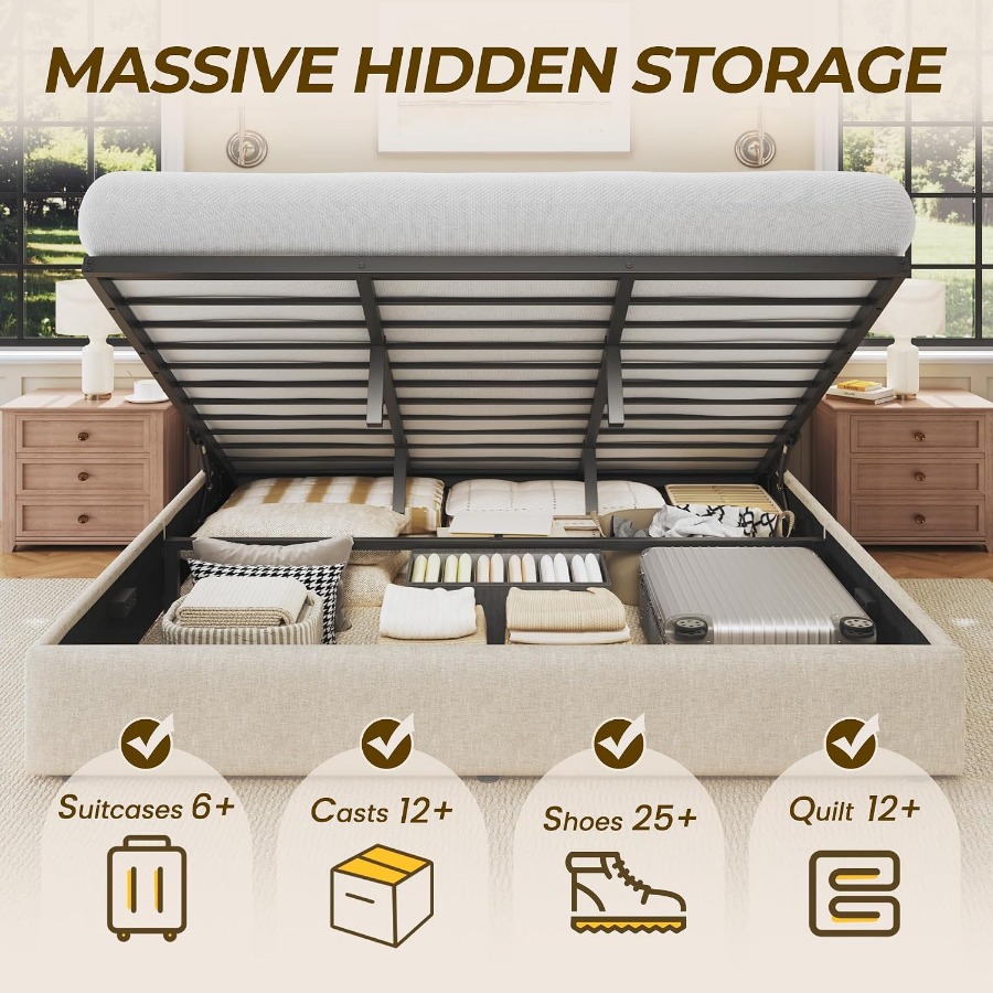 Estrutura de cama com espaço d - Gas Lift Storage Bed Hydraulic avaliação e preço