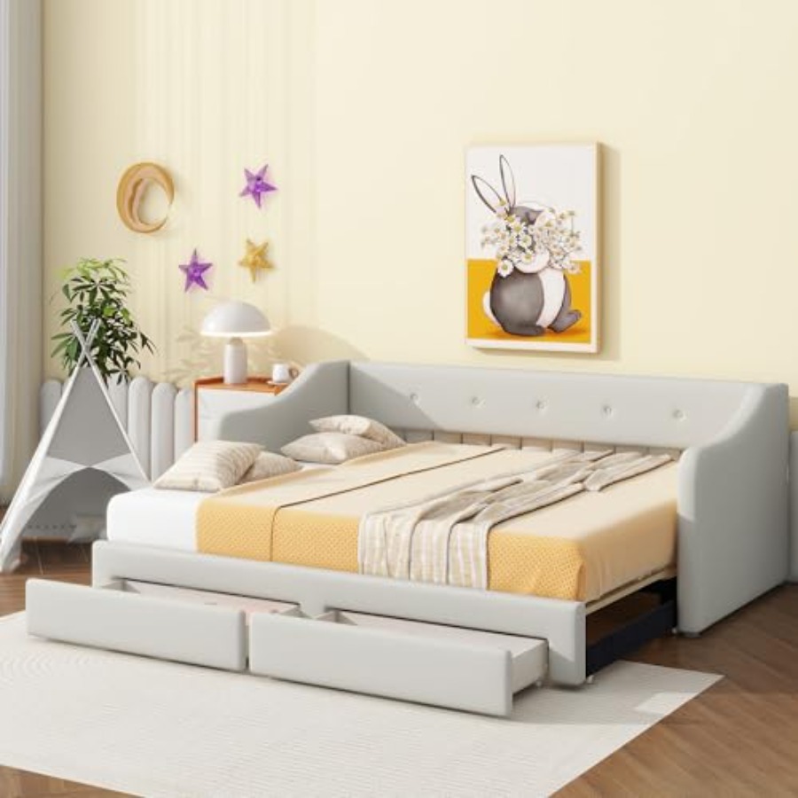 Cama de dia XL com gavetas de  - King Size Bed Frame With Storage Drawers avaliação e preço
