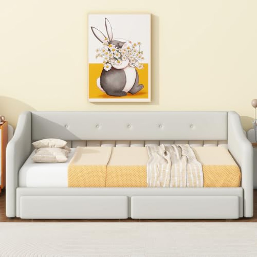Cama de dia XL com gavetas de  - King Size Bed Frame With Storage Drawers avaliação e preço