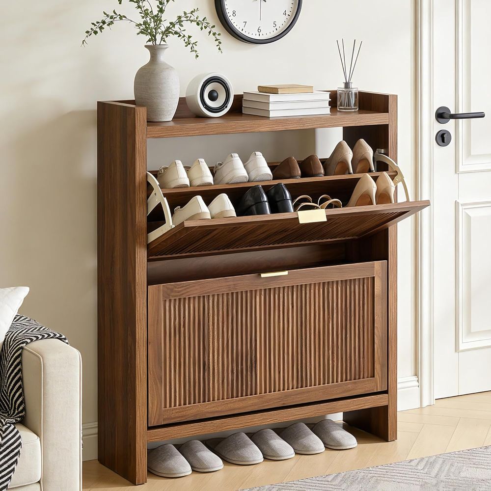 Armário de Sapatos de Madeira  - Shoe Rack Cabinet Narrow Entryway avaliação e preço